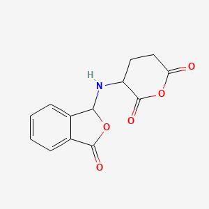 molecular formula C13H11NO5 B12920504 3-[(3-Oxo-1,3-dihydro-2-benzofuran-1-yl)amino]oxane-2,6-dione CAS No. 65898-29-5