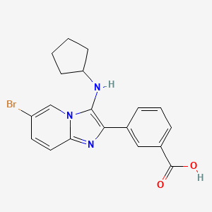 molecular formula C19H18BrN3O2 B12920555 3-(6-Bromo-3-(cyclopentylamino)imidazo[1,2-a]pyridin-2-yl)benzoic acid 