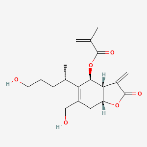 molecular formula C19H26O6 B12920561 (3AR,4S,7aR)-6-(hydroxymethyl)-5-((S)-5-hydroxypentan-2-yl)-3-methylene-2-oxo-2,3,3a,4,7,7a-hexahydrobenzofuran-4-yl methacrylate 