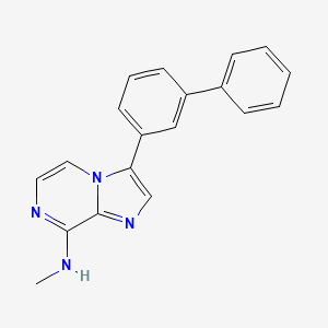 molecular formula C19H16N4 B12920573 3-([1,1'-Biphenyl]-3-yl)-N-methylimidazo[1,2-a]pyrazin-8-amine CAS No. 787591-00-8