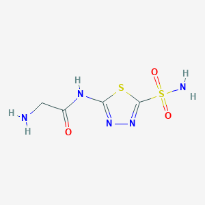 molecular formula C4H7N5O3S2 B12920576 2-amino-N-(5-sulfamoyl-1,3,4-thiadiazol-2-yl)acetamide CAS No. 113411-20-4