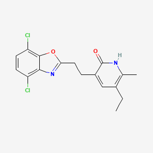 molecular formula C17H16Cl2N2O2 B12920613 3-(2-(4,7-Dichlorobenzoxazol-2-yl)ethyl)-5-ethyl-6-methylpyridin-2(1H)-one CAS No. 135560-41-7