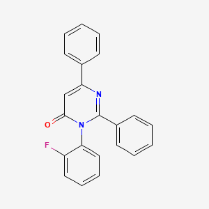 molecular formula C22H15FN2O B12920619 3-(2-Fluorophenyl)-2,6-diphenylpyrimidin-4(3H)-one CAS No. 89069-76-1