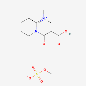 molecular formula C12H18N2O7S B12920644 3-Carboxy-1,6-dimethyl-4-oxo-6,7,8,9-tetrahydro-4h-pyrido[1,2-a]pyrimidin-1-ium methyl sulfate CAS No. 33484-47-8