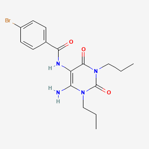 molecular formula C17H21BrN4O3 B12920661 N-(6-Amino-2,4-dioxo-1,3-dipropyl-1,2,3,4-tetrahydropyrimidin-5-yl)-4-bromobenzamide CAS No. 409345-41-1