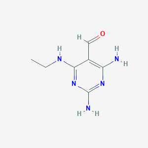 molecular formula C7H11N5O B12920668 2,4-Diamino-6-(ethylamino)pyrimidine-5-carbaldehyde CAS No. 921848-59-1