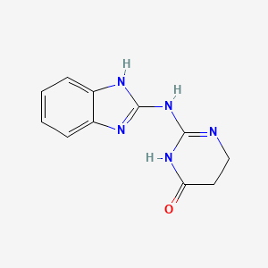 molecular formula C11H11N5O B12920674 2-[(1H-Benzimidazol-2-yl)amino]-5,6-dihydropyrimidin-4(3H)-one CAS No. 404826-11-5