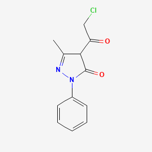 molecular formula C12H11ClN2O2 B12920679 4-Chloroacetyl-3-methyl-1-phenyl-2-pyrazolin-5-one CAS No. 31197-05-4