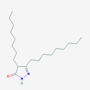 molecular formula C20H38N2O B12920692 5-Nonyl-4-octyl-2,4-dihydro-3H-pyrazol-3-one CAS No. 91990-64-6