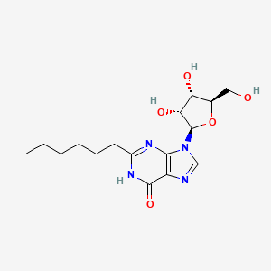 9-[(2R,3R,4S,5R)-3,4-dihydroxy-5-(hydroxymethyl)oxolan-2-yl]-2-hexyl-1H-purin-6-one