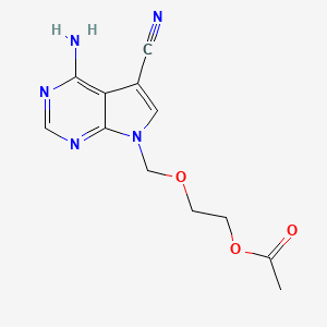 2-[(4-amino-5-cyanopyrrolo[2,3-d]pyrimidin-7-yl)methoxy]ethyl acetate