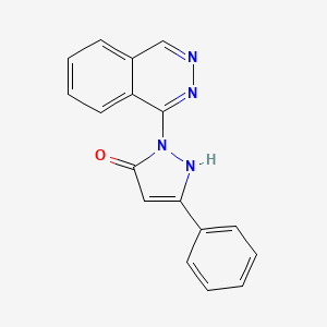 molecular formula C17H12N4O B12920751 5-phenyl-2-(phthalazin-1-yl)-1H-pyrazol-3(2H)-one 