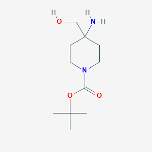molecular formula C11H22N2O3 B1292080 Tert-butyl 4-amino-4-(hydroxymethyl)piperidine-1-carboxylate CAS No. 203186-96-3