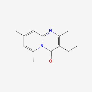 molecular formula C13H16N2O B12920828 4H-Pyrido[1,2-a]pyrimidin-4-one, 3-ethyl-2,6,8-trimethyl- CAS No. 16867-32-6