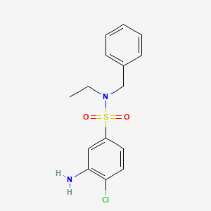 molecular formula C15H17ClN2O2S B1292083 3-Amino-N-benzyl-4-chloro-N-ethylbenzenesulfonamide CAS No. 847171-31-7