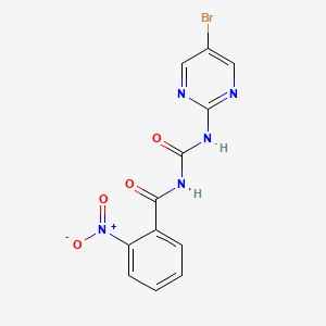 molecular formula C12H8BrN5O4 B12920862 N-((5-Bromopyrimidin-2-yl)carbamoyl)-2-nitrobenzamide CAS No. 111604-42-3