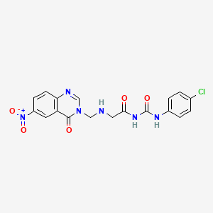 Acetamide, N-(((4-chlorophenyl)amino)carbonyl)-2-(((6-nitro-4-oxo-3(4H)-quinazolinyl)methyl)amino)-