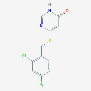 molecular formula C11H8Cl2N2OS B12920885 6-((2,4-Dichlorobenzyl)thio)pyrimidin-4(3H)-one CAS No. 6303-55-5