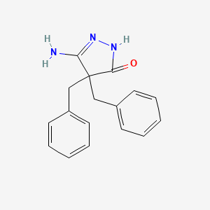 5-Amino-4,4-dibenzyl-2,4-dihydro-3H-pyrazol-3-one