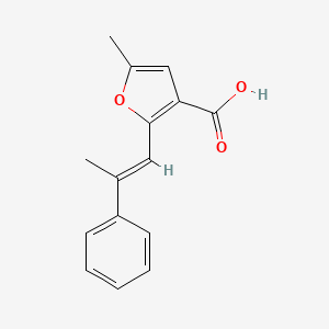 molecular formula C15H14O3 B12920949 5-Methyl-2-(2-phenylprop-1-en-1-yl)furan-3-carboxylic acid 