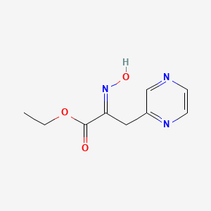 molecular formula C9H11N3O3 B12920965 (E)-Ethyl 2-(hydroxyimino)-3-(pyrazin-2-yl)propanoate 