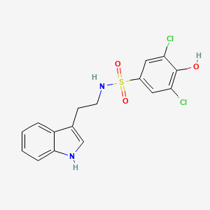 molecular formula C16H14Cl2N2O3S B12921000 3,5-Dichloro-4-hydroxy-N-[2-(1H-indol-3-yl)ethyl]benzene-1-sulfonamide CAS No. 646040-54-2