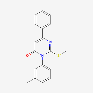 molecular formula C18H16N2OS B12921014 2-(methylthio)-6-phenyl-3-(m-tolyl)pyrimidin-4(3H)-one CAS No. 89069-48-7