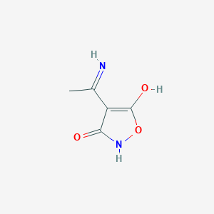 molecular formula C5H6N2O3 B12921034 4-(1-Aminoethylidene)-1,2-oxazolidine-3,5-dione CAS No. 66146-91-6