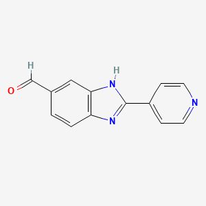 molecular formula C13H9N3O B12921061 2-(Pyridin-4-yl)-1H-benzimidazole-6-carbaldehyde CAS No. 308362-19-8