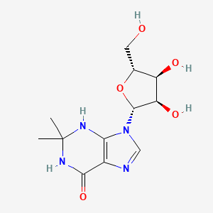 molecular formula C12H18N4O5 B12921074 9-[(2R,3R,4S,5R)-3,4-dihydroxy-5-(hydroxymethyl)oxolan-2-yl]-2,2-dimethyl-1,3-dihydropurin-6-one 