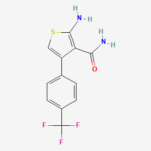 molecular formula C12H9F3N2OS B1292108 2-Amino-4-[4-(trifluoromethyl)phenyl]thiophene-3-carboxamide 