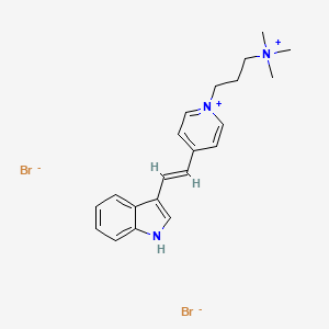 4-(2-Indol-3-ylvinyl)-1-(3-(trimethylammonio)propyl)pyridinium dibromide