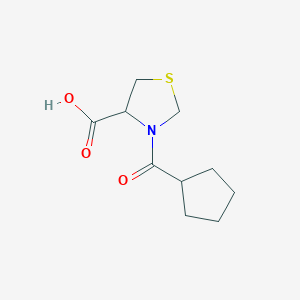 molecular formula C10H15NO3S B1292111 3-Cyclopentanecarbonyl-1,3-thiazolidine-4-carboxylic acid 