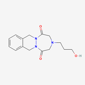 molecular formula C15H19N3O3 B12921133 3-(3-Hydroxypropyl)-3,4,7,12-tetrahydro-1H-(1,2,5)triazepino(1,2-b)phthalazine-1,5(2H)-dione CAS No. 81215-75-0