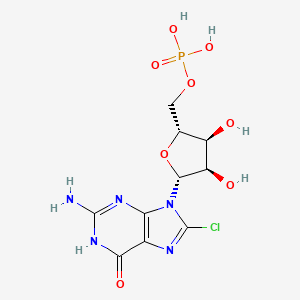 molecular formula C10H13ClN5O8P B12921141 8-Chloroguanosine 5'-(dihydrogen phosphate) CAS No. 90074-94-5