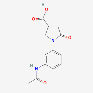 molecular formula C13H14N2O4 B1292115 1-[3-(Acetylamino)phenyl]-5-oxopyrrolidine-3-carboxylic acid CAS No. 1016874-64-8