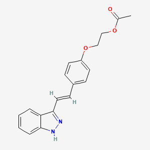 molecular formula C19H18N2O3 B12921160 (E)-2-(4-(2-(1H-Indazol-3-yl)vinyl)phenoxy)ethyl acetate 