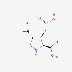 3-Pyrrolidineacetic acid, 4-acetyl-2-carboxy-, (2S,3S,4R)-