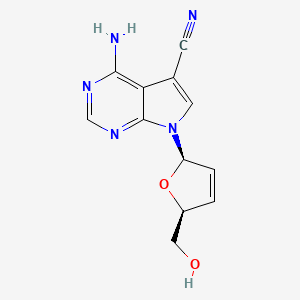 7H-Pyrrolo(2,3-d)pyrimidine-5-carbonitrile, 4-amino-7-(2,5-dihydro-5-(hydroxymethyl)-2-furanyl)-, (2R-cis)-