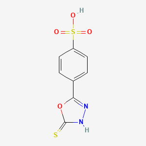 4-(5-Sulfanylidene-4,5-dihydro-1,3,4-oxadiazol-2-yl)benzene-1-sulfonic acid