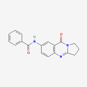 molecular formula C18H15N3O2 B12921280 N-(9-Oxo-1,2,3,9-tetrahydropyrrolo[2,1-b]quinazolin-7-yl)benzamide CAS No. 88840-17-9