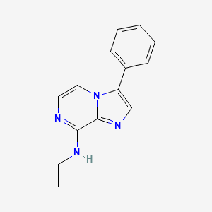 molecular formula C14H14N4 B12921287 Imidazo[1,2-a]pyrazin-8-amine, N-ethyl-3-phenyl- CAS No. 787590-63-0