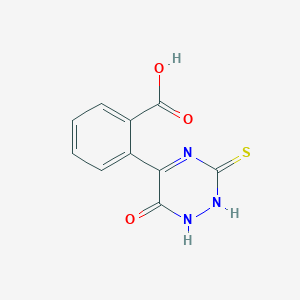 molecular formula C10H7N3O3S B12921294 2-(6-Oxo-3-sulfanylidene-1,2,3,6-tetrahydro-1,2,4-triazin-5-yl)benzoic acid CAS No. 62642-35-7