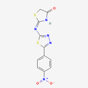 2-((5-(4-Nitrophenyl)-1,3,4-thiadiazol-2-yl)amino)thiazol-4(5H)-one