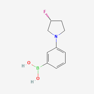 molecular formula C10H13BFNO2 B12921328 (R)-(3-(3-Fluoropyrrolidin-1-yl)phenyl)boronic acid 