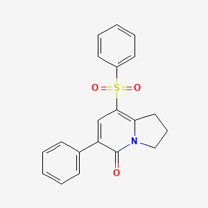 5(1H)-Indolizinone, 2,3-dihydro-6-phenyl-8-(phenylsulfonyl)-