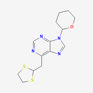 6-[(1,3-Dithiolan-2-yl)methyl]-9-(oxan-2-yl)-9H-purine