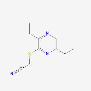 molecular formula C10H13N3S B12921425 [(3,6-Diethylpyrazin-2-yl)sulfanyl]acetonitrile CAS No. 116196-67-9