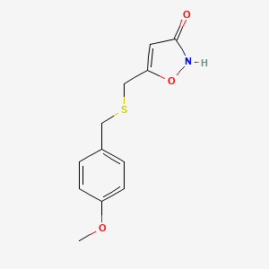 molecular formula C12H13NO3S B12921468 5-({[(4-Methoxyphenyl)methyl]sulfanyl}methyl)-1,2-oxazol-3(2H)-one CAS No. 89660-81-1