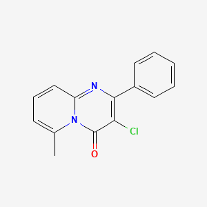 molecular formula C15H11ClN2O B12921477 3-Chloro-6-methyl-2-phenyl-4H-pyrido[1,2-a]pyrimidin-4-one CAS No. 91538-29-3